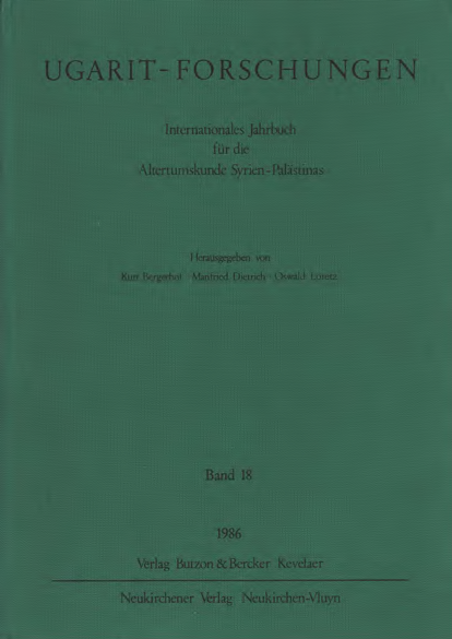 Ugarit-Forschungen 18 (1986)