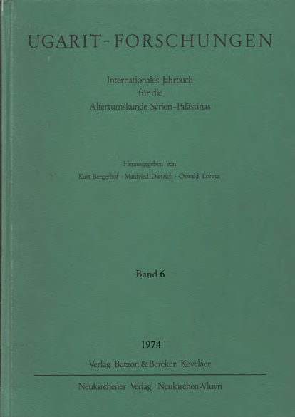 Ugarit-Forschungen 6 (1974)